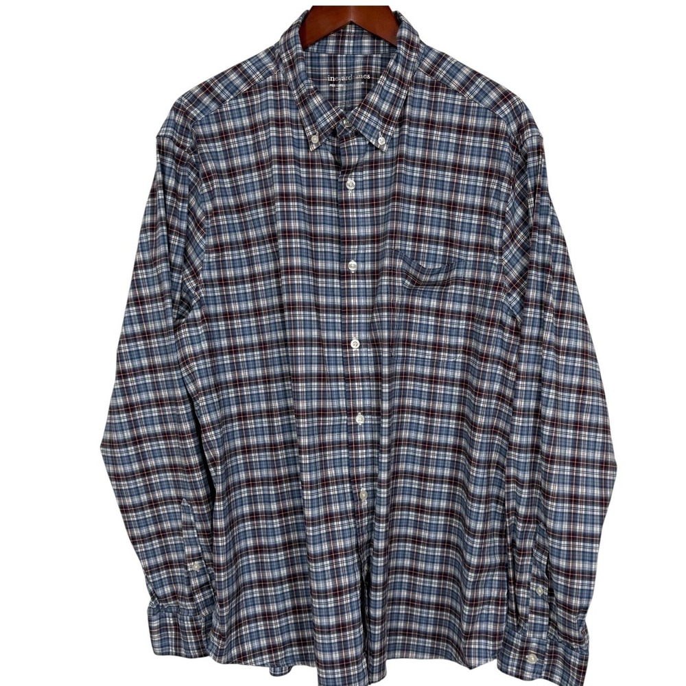 Vineyard Vines Mens XL Slim Fit Tucker Shirt Blue Red Gingham Plaid Cotton LS
